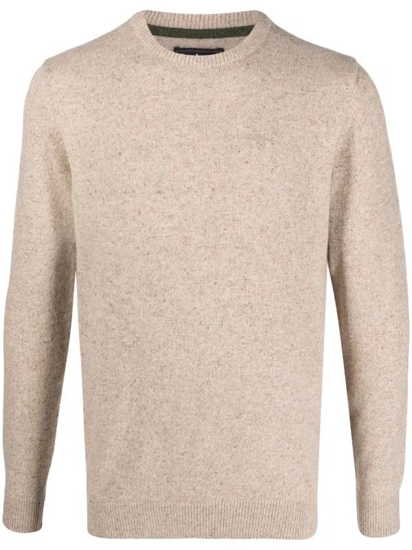 Barbour melange effect crew neck Jumper Neutrals FARFETCH BN