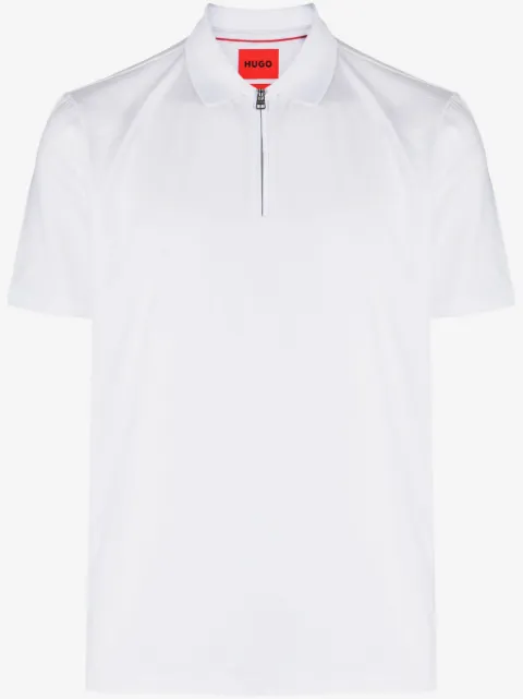 HUGO half-zip cotton-blend polo shirt