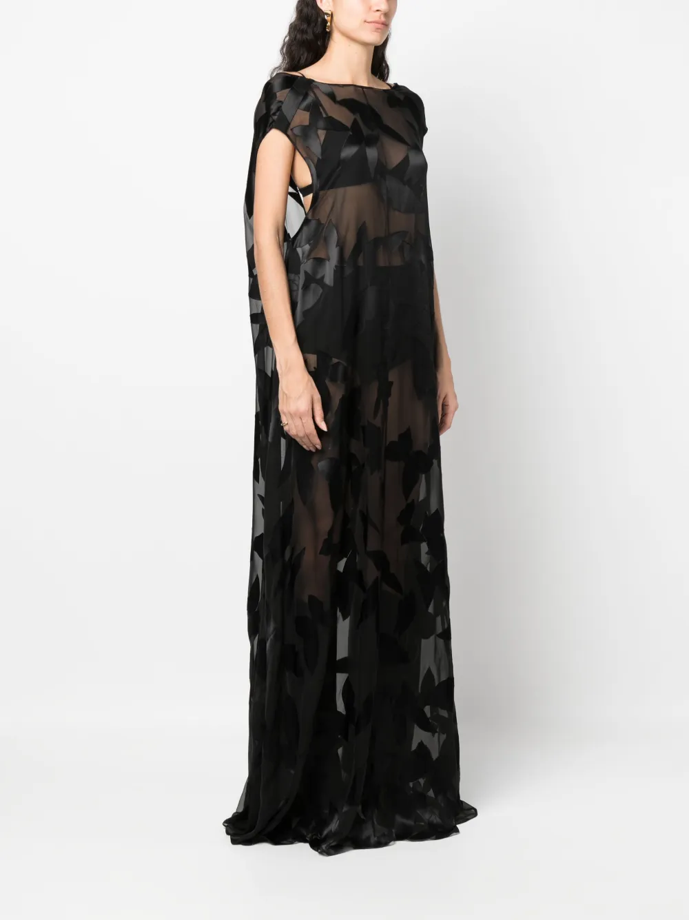 ワンピース louren sheer docking velour dress M 8-20-2_1911ae38-893f-4ee9-866c