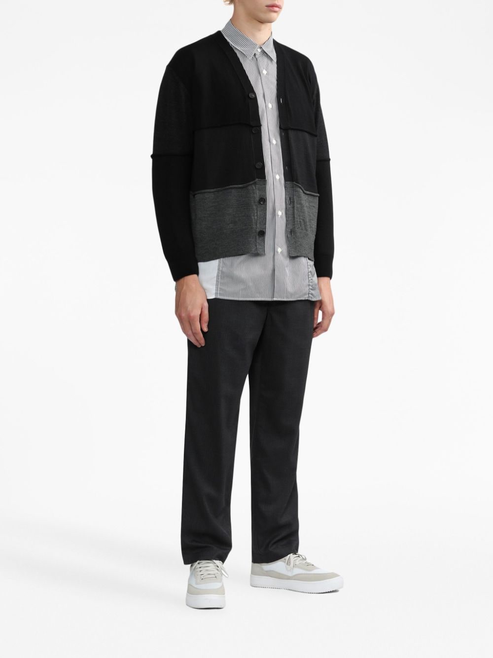 Comme Des Garçons Homme Gestreepte broek - Zwart