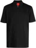HUGO half-zip cotton blend polo shirt - Black
