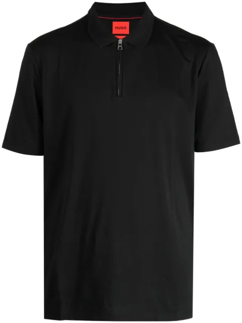 HUGO half-zip cotton blend polo shirt