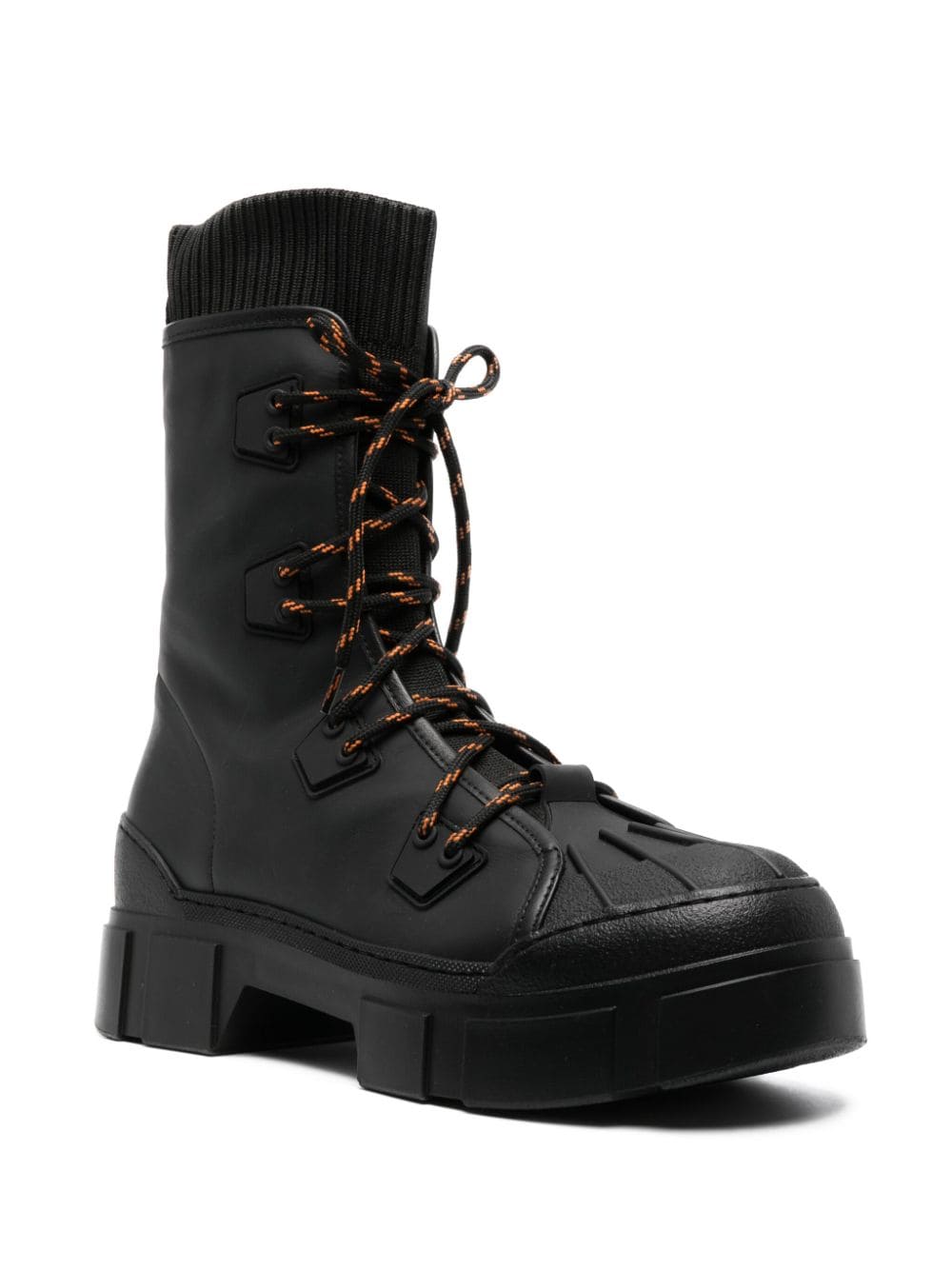 Vic Matie logo-lettering leather boots - Zwart