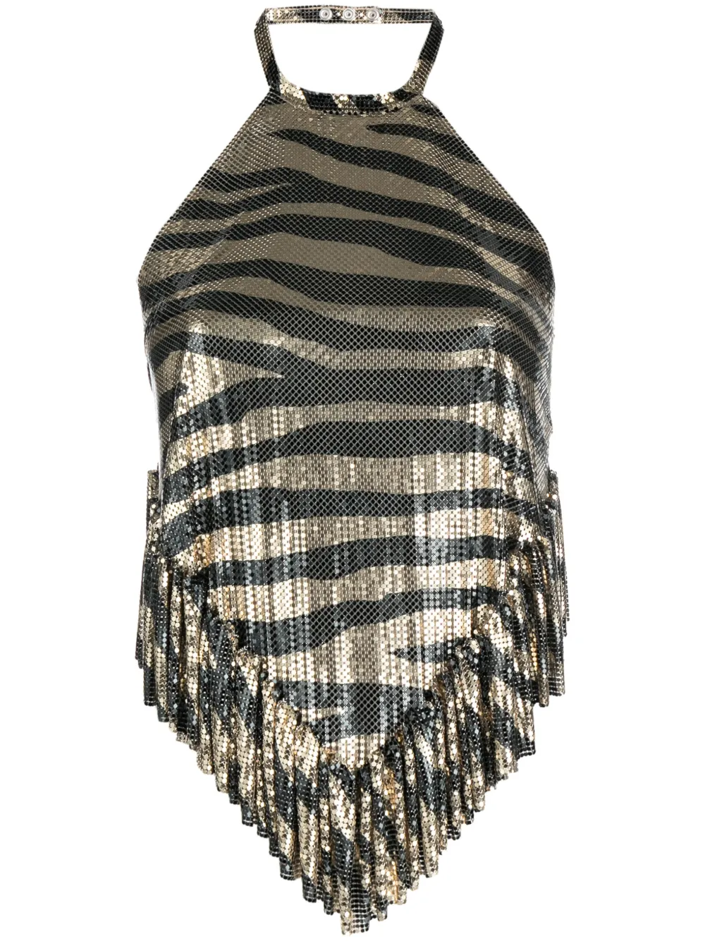 Rabanne metallic-effect zebra-print top | Gold | Image 1