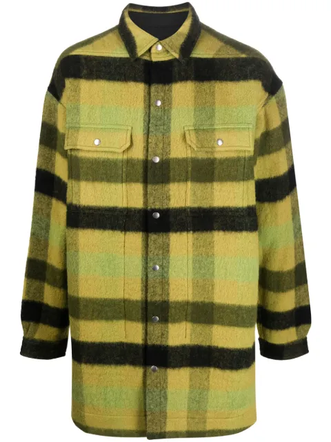 Rick Owens plaid-check wool coat