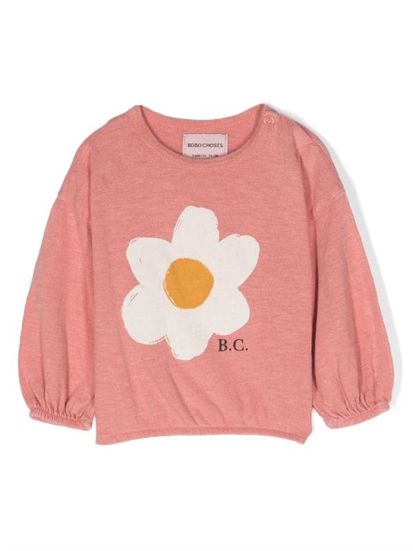 Bobo Choses Big Flower Girl organic-cotton Sweatshirt - Farfetch