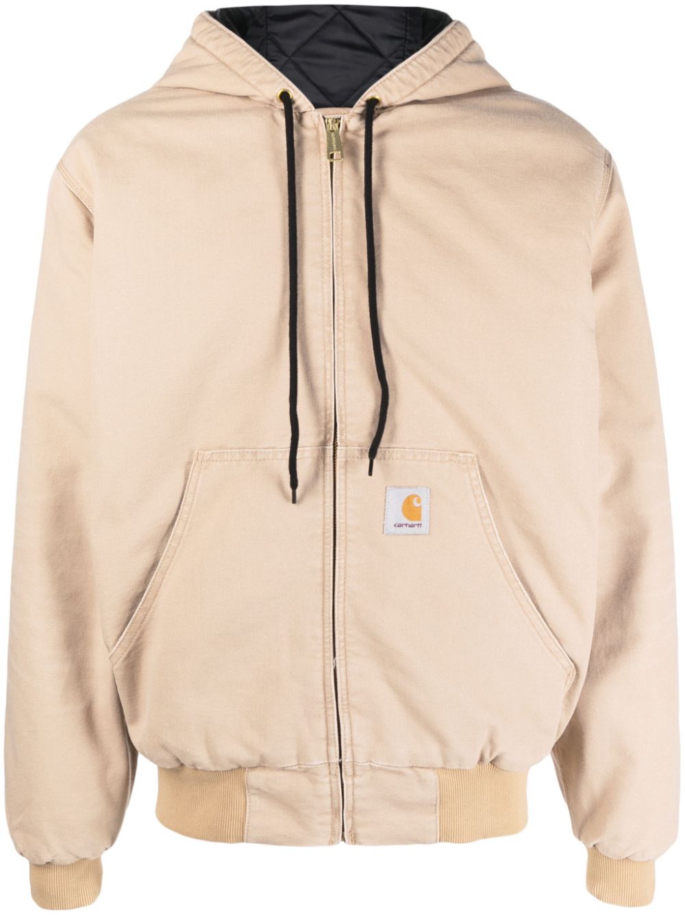 Carhartt Active Logo-patch Hooded Jacket In Neutrals
