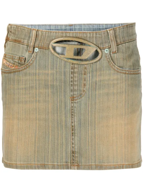 Diesel Oval D buckle denim skirt