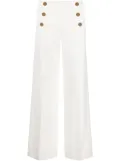 RED Valentino embossed-buttons palazzo pants - White