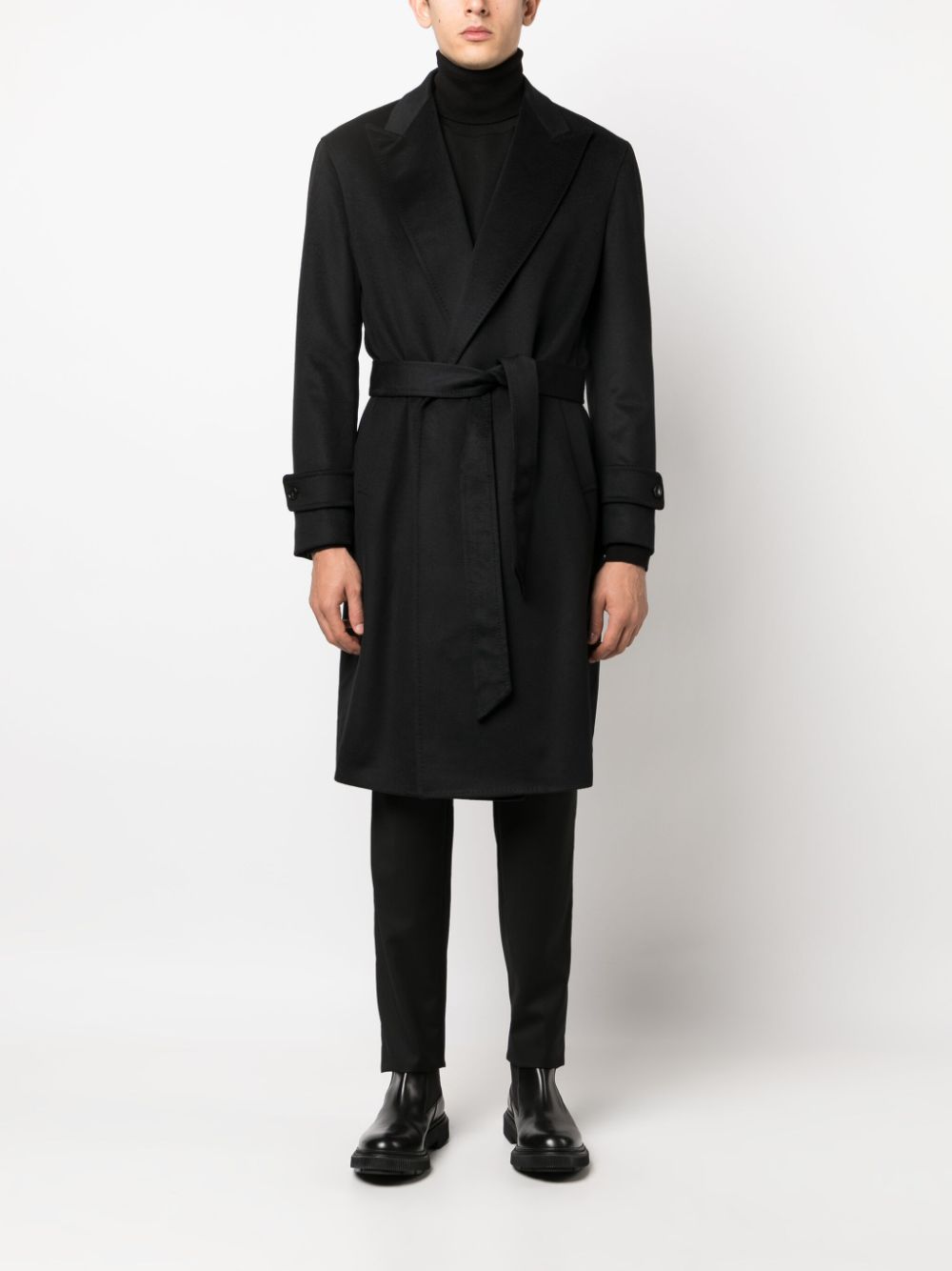 Tagliatore belted tailored coat - Zwart