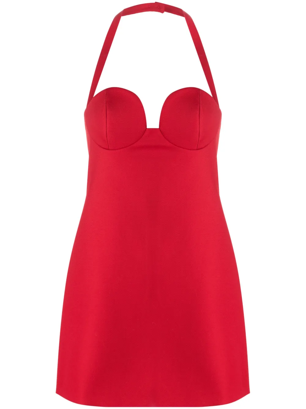 Magda Butrym Cup-detailed Wool-silk Mini Dress In Red