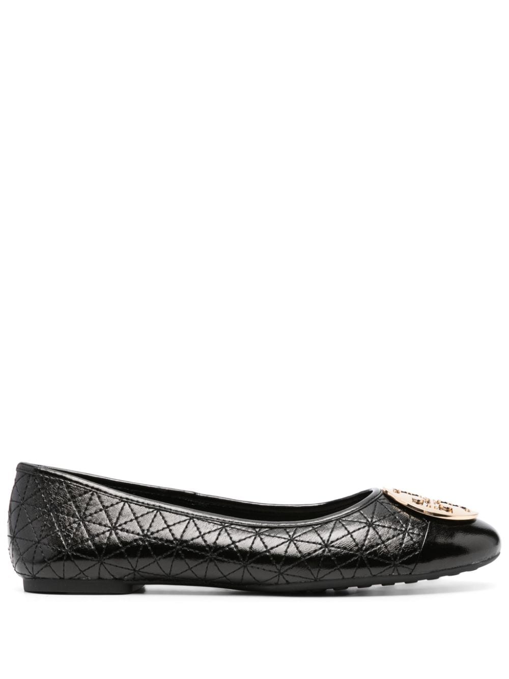 Tory Burch Claire Quilted Leather Ballerinas In Black