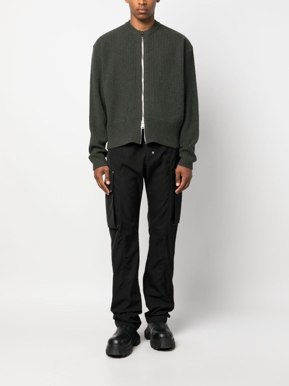 Shop Givenchy Zip-up Wool Cardigan In Green