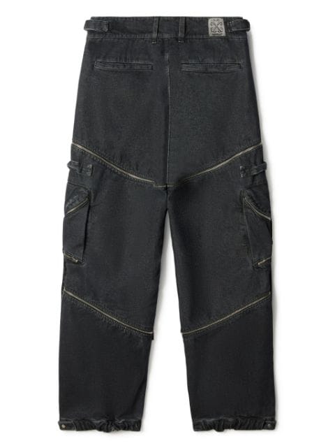 zip denim cargo pants