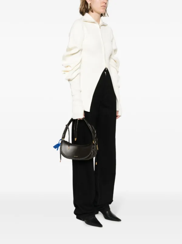 Off-White braided-trim Leather Tote Bag | Black | FARFETCH