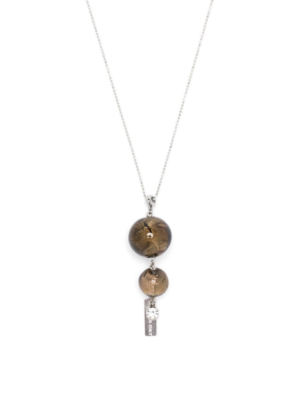 Peserico Statement-pendant Ball-chain Necklace In Silver