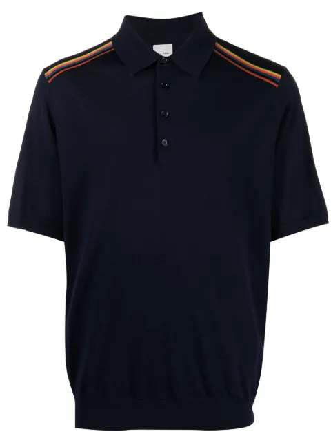 Paul Smith stripe-detail wool polo shirt