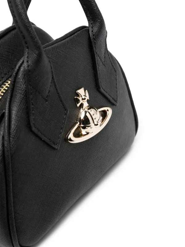 Vivienne Westwood Saffiano Leather Saddle Bag In Black