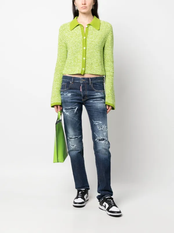 DSQUARED2 ダメージ スキニージーンズ | ブルー | FARFETCH JP