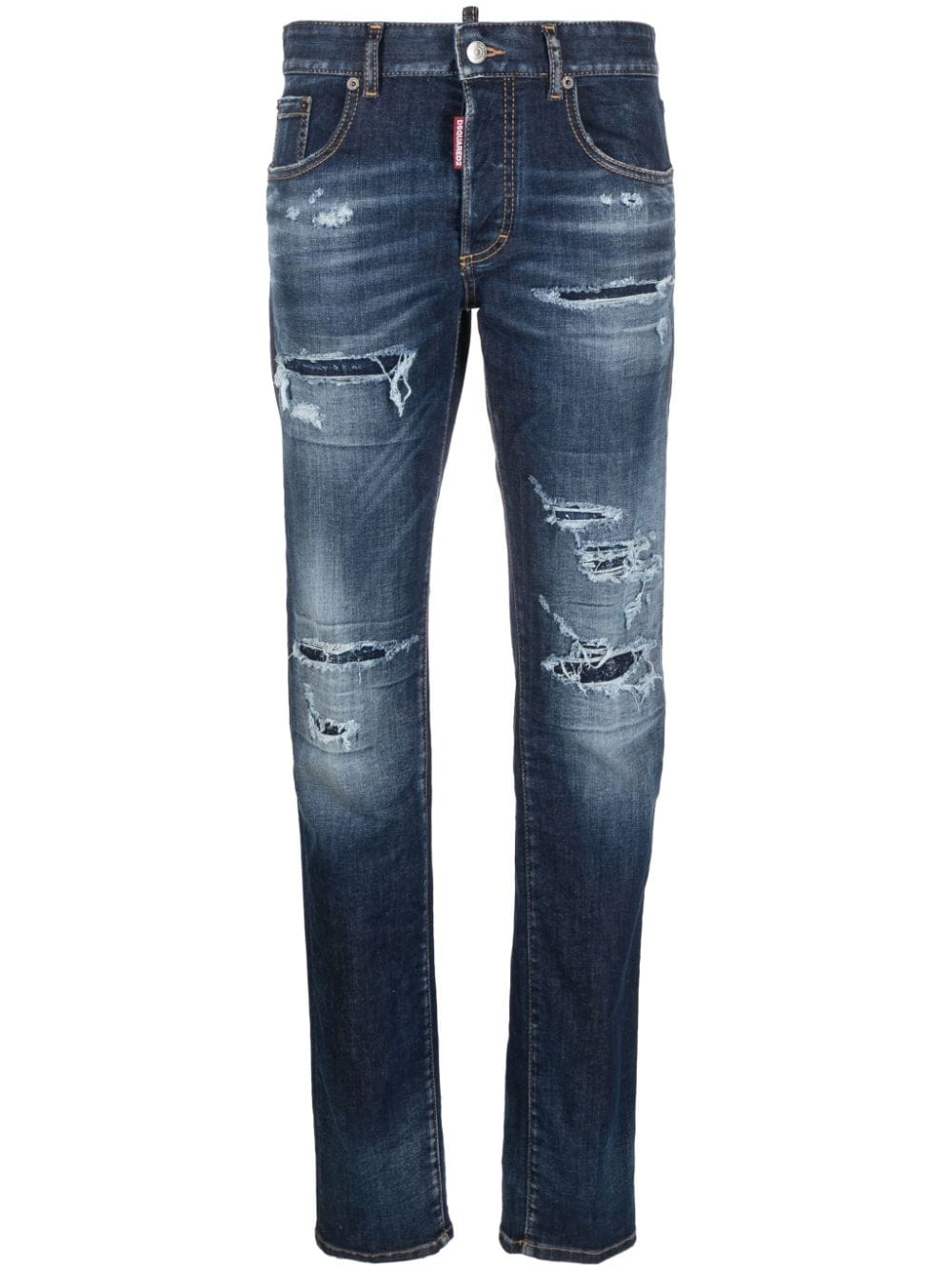Shop Dsquared2 Ripped Skinny Jeans In Blue