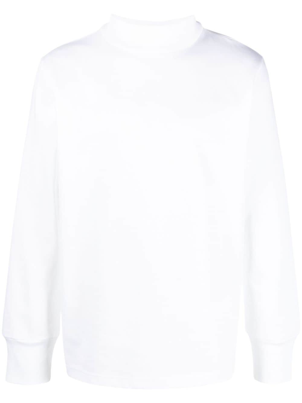Sacai High-neck Cotton Sweatshirt In White