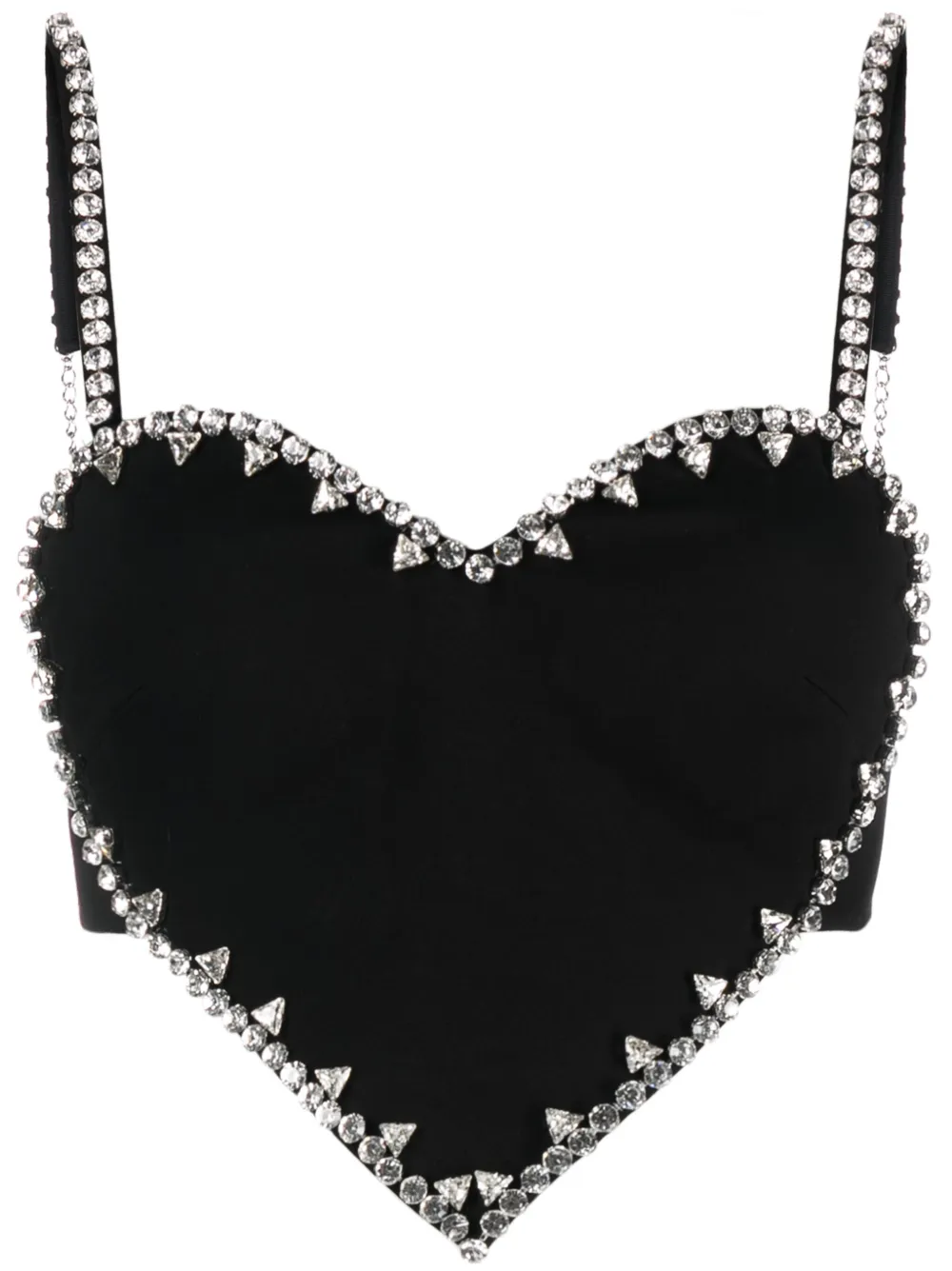AREA HEART-MOTIF CRYSTAL-EMBELLISHED TOP