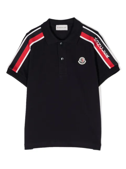 Moncler Enfant playera tipo polo con parche del logo y motivo de rayas