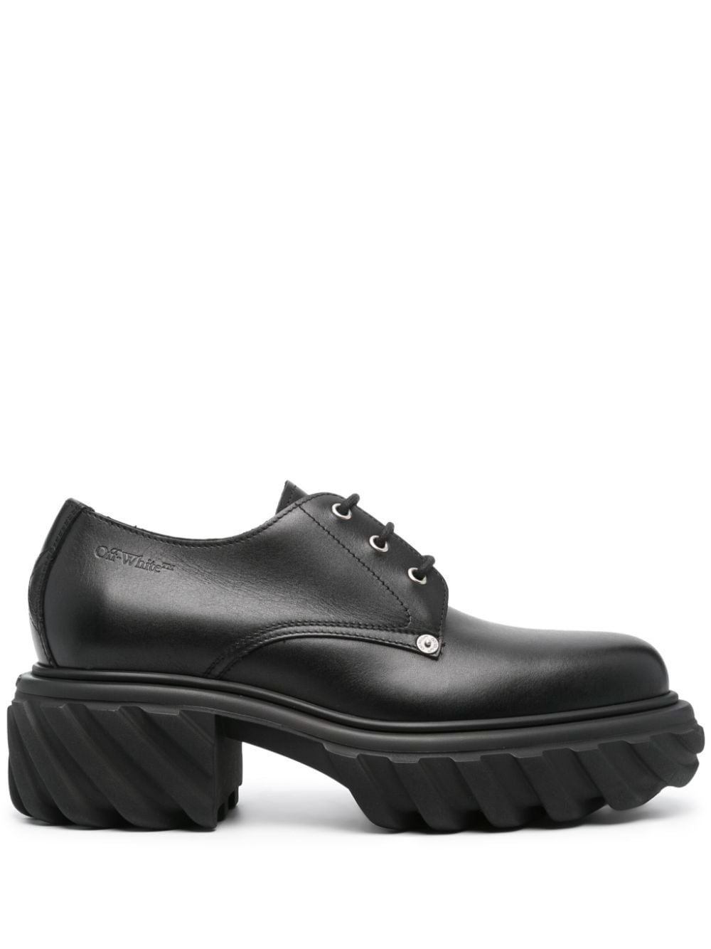 Off-White Exploration leather derby shoes Black