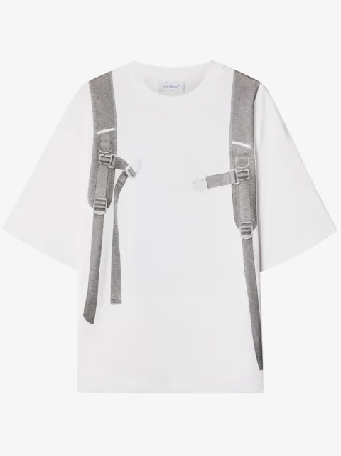 Off-White playera con mochila estampada