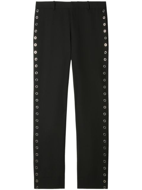 Off-White eyelet-embellished wool trousers Men