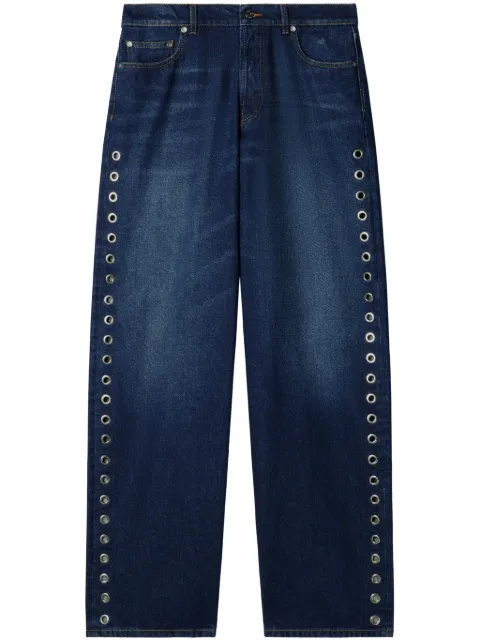 Off-White eyelet loose-fit jeans