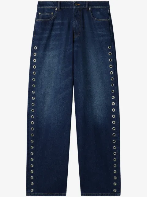 Off-White eyelet loose-fit jeans