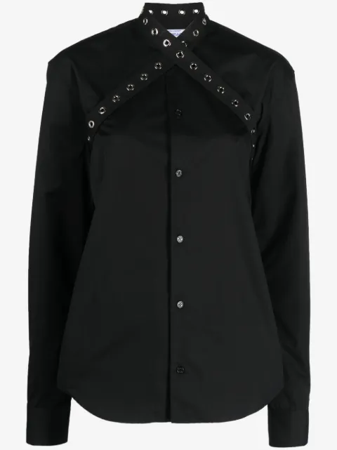 Off-White camisa con tiras y ojales