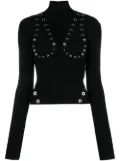 Off-White eyelet-embellished knitted top - Black