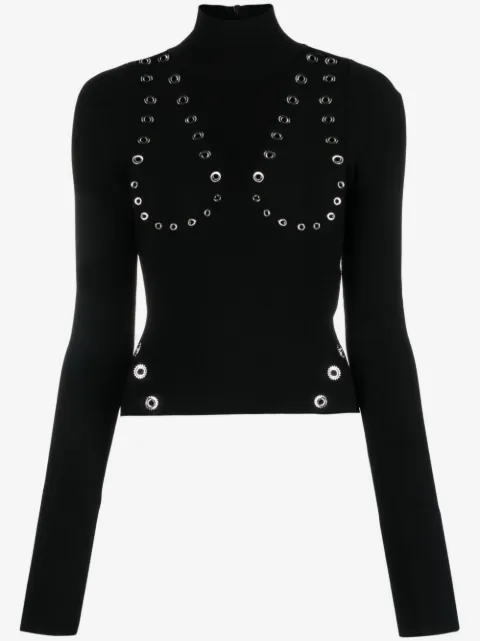 Off-White Blusa de tricô com ilhoses