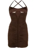 Mugler cut-out ruched minidress - Brown
