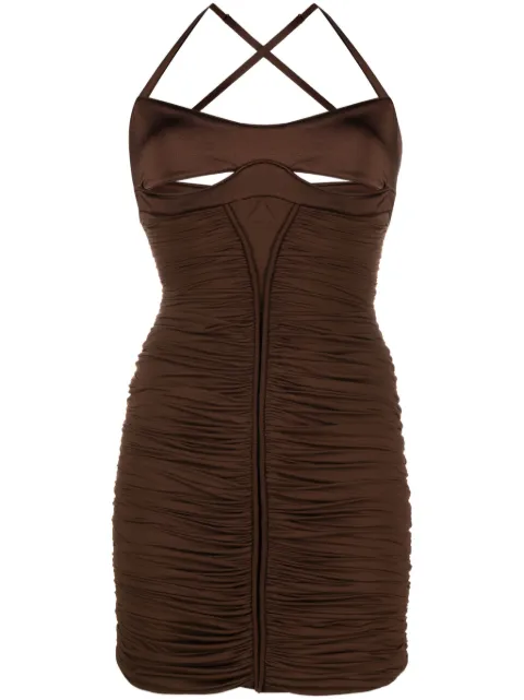 Mugler cut-out ruched minidress