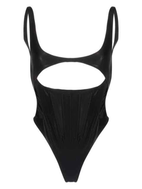 Mugler corseted cut-out swimsuit