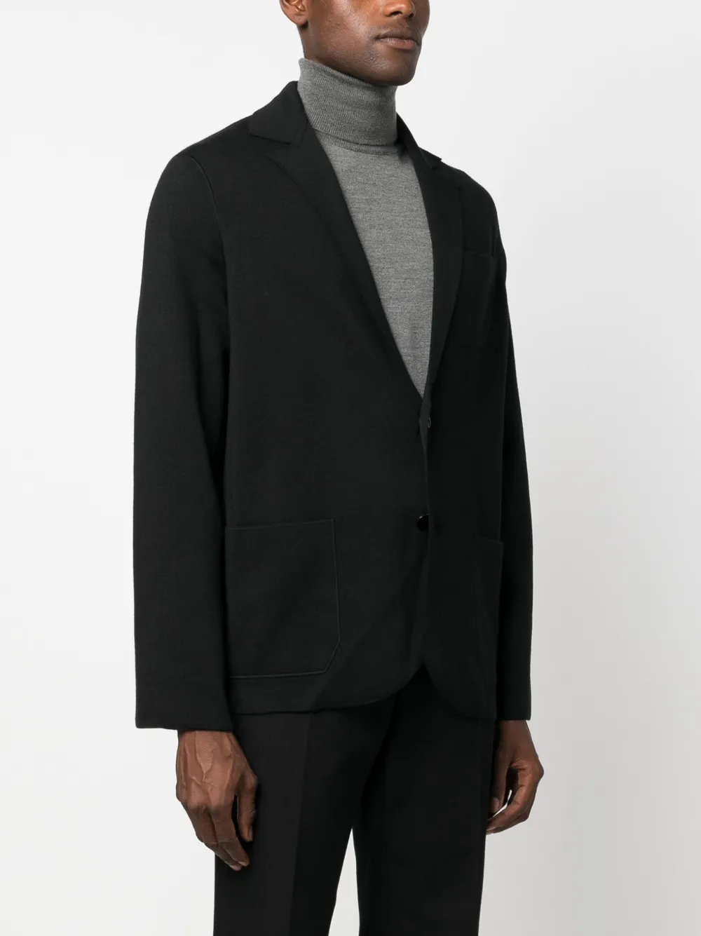  Brioni Single-breasted Jersey Blazer - Black 