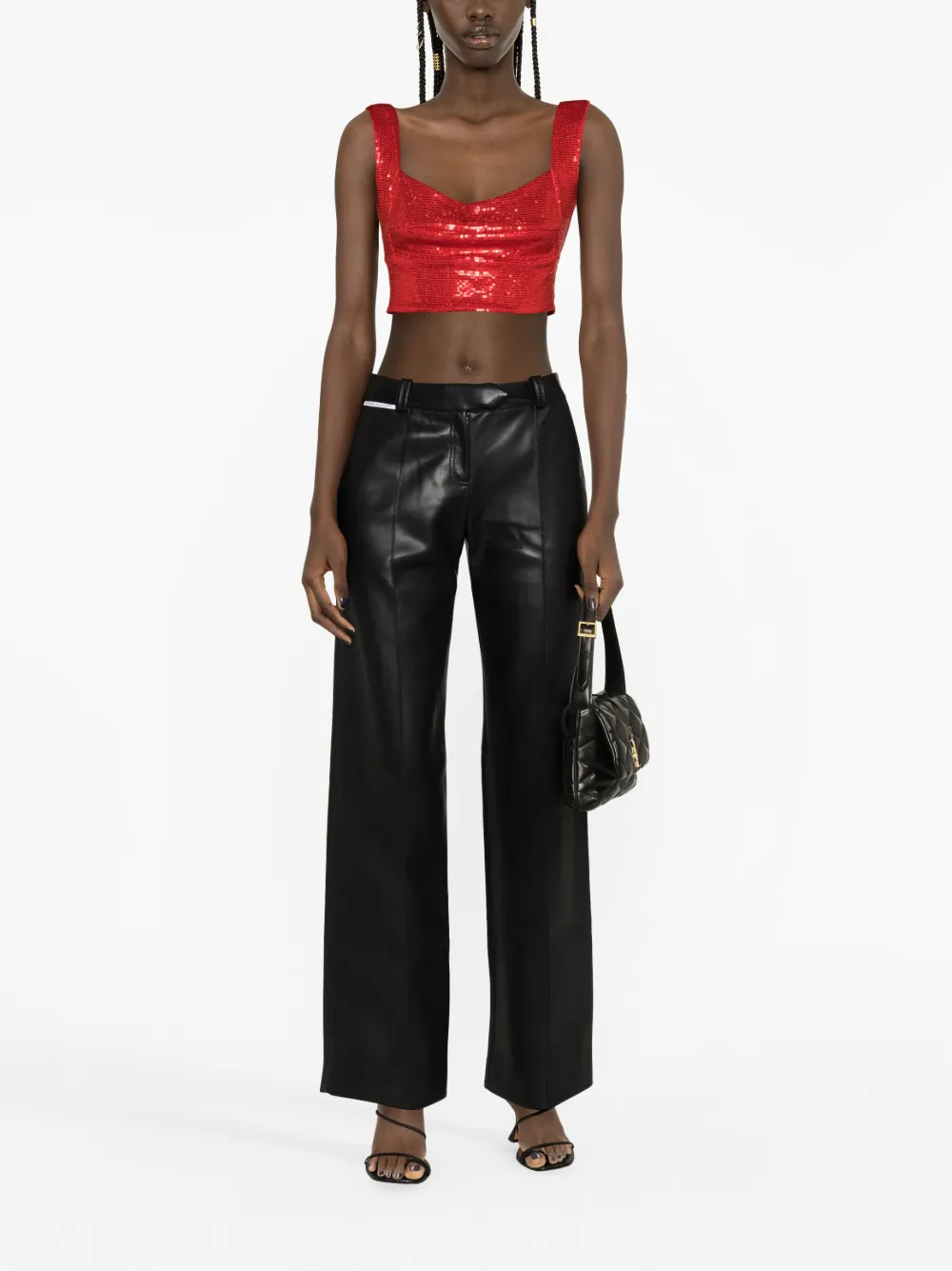 Atu Body Couture sequin-embellished cropped top - Rood