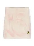 Barrow kids logo-patch ribbed-knit skirt - Neutrals