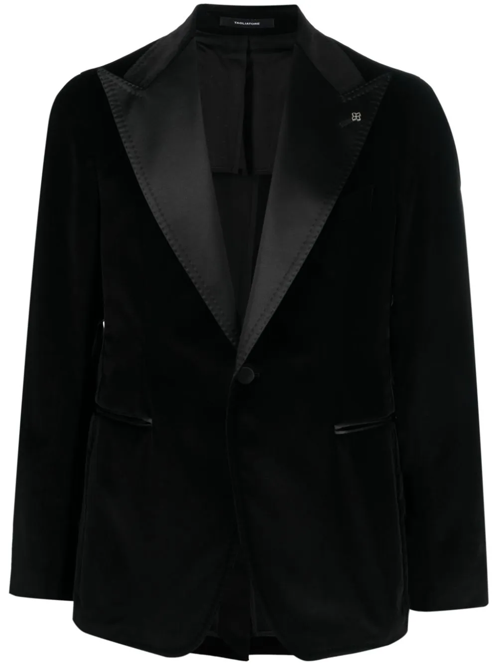 Tagliatore Peak-lapel Single-breasted Blazer In Black