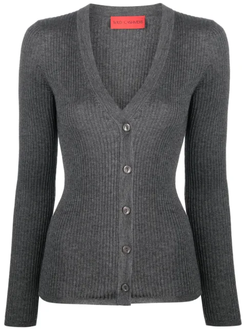 Wild Cashmere Cloe ribbed-knit V-neck cardigan
