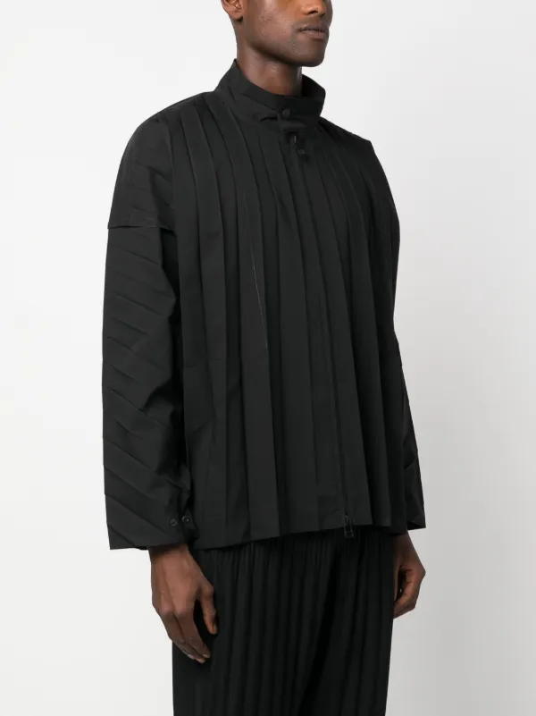 Homme Plissé Issey Miyake high-neck Oversized Pleated Jacket