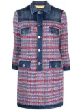 DSQUARED2 panelled tweed denim mini dress - Blue