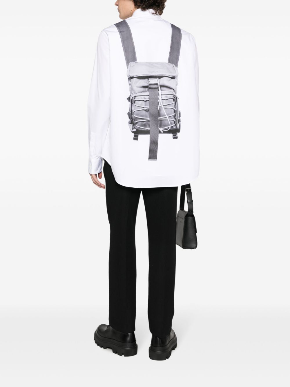 OFF-WHITE: Off White backpack in technical fabric with print - Black