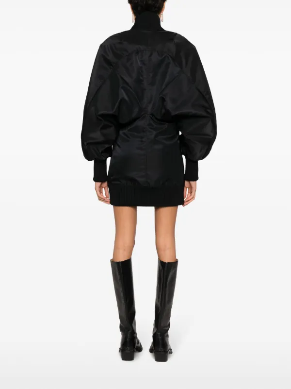 ワンピース OFF-WHITE WOMEN NY Puff Sleeves Zipped Minidress Black OFF-WHITE WOMEN NY Puff Sleeves Zipped Minidress Black