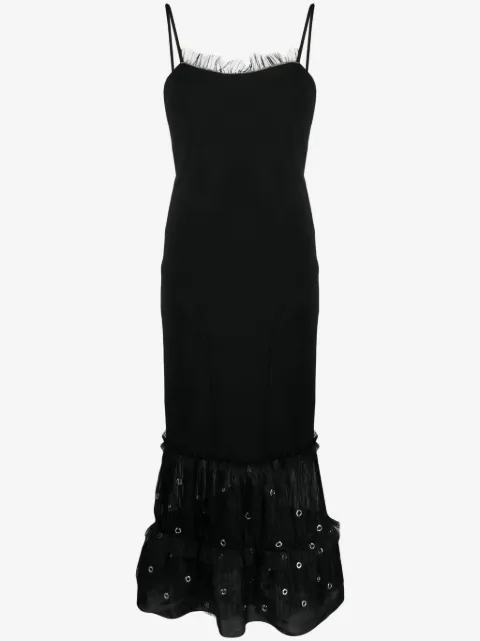 Off-White eyelet-embellished flared maxi dress