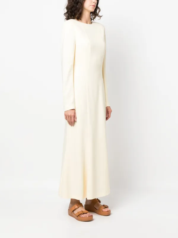 Cream maxi dress with sleeves hot sale