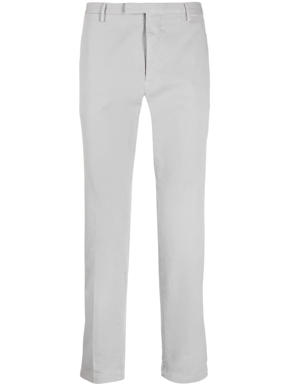 Pt Torino Cotton-blend Chino Trousers In Grey